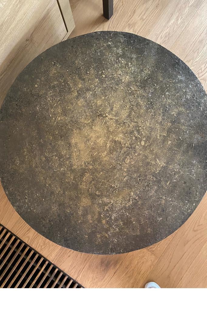 ronde tafel met zwart onderstel, Huis en Inrichting, Tafels | Bijzettafels, Ophalen, Minder dan 45 cm, Gebruikt, Rond