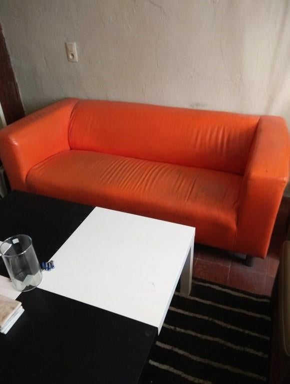 GRATIS - 2 zitsbank IKEA KLIPPAN kunstleer, Synthétique, Enlèvement, Utilisé, Deux personnes