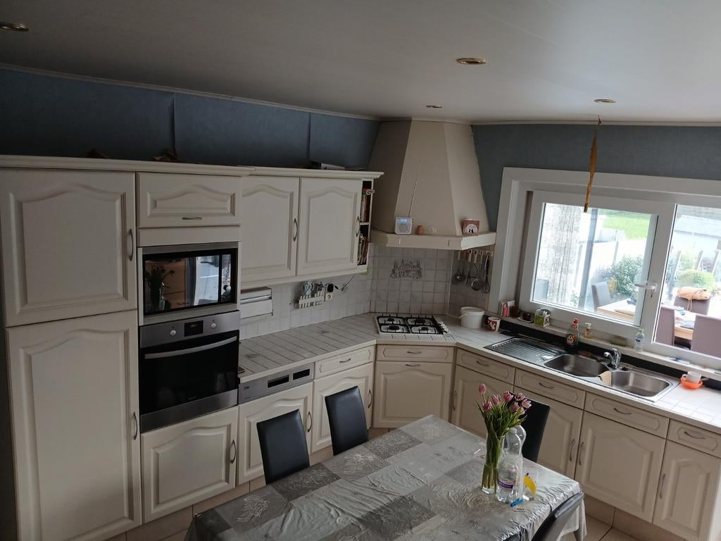 Landelijke eiken keuken wit gelakt, Enlèvement, Blanc, Bois