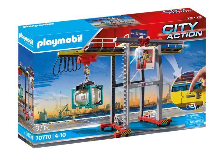 Playmobil Portaalkraan met container --, Kinderen en Baby's, Speelgoed | Playmobil, Ophalen of Verzenden, Nieuw, Complete set