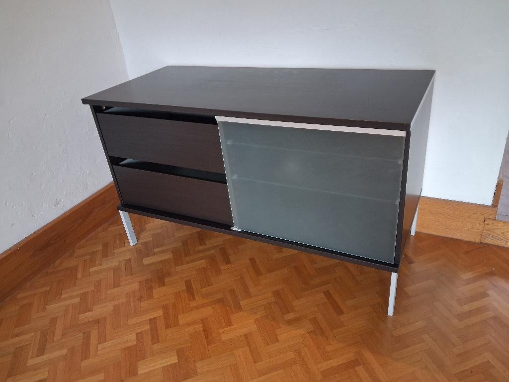 Meuble TV IKEA, Ophalen, Gebruikt, 100 tot 150 cm, Glas