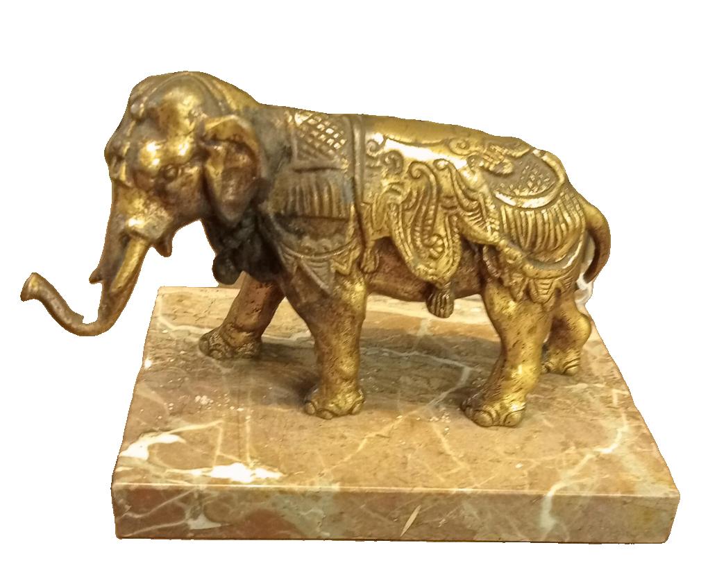 Bronzen Olifant op marmer., Antiek en Kunst, Ophalen of Verzenden, Brons