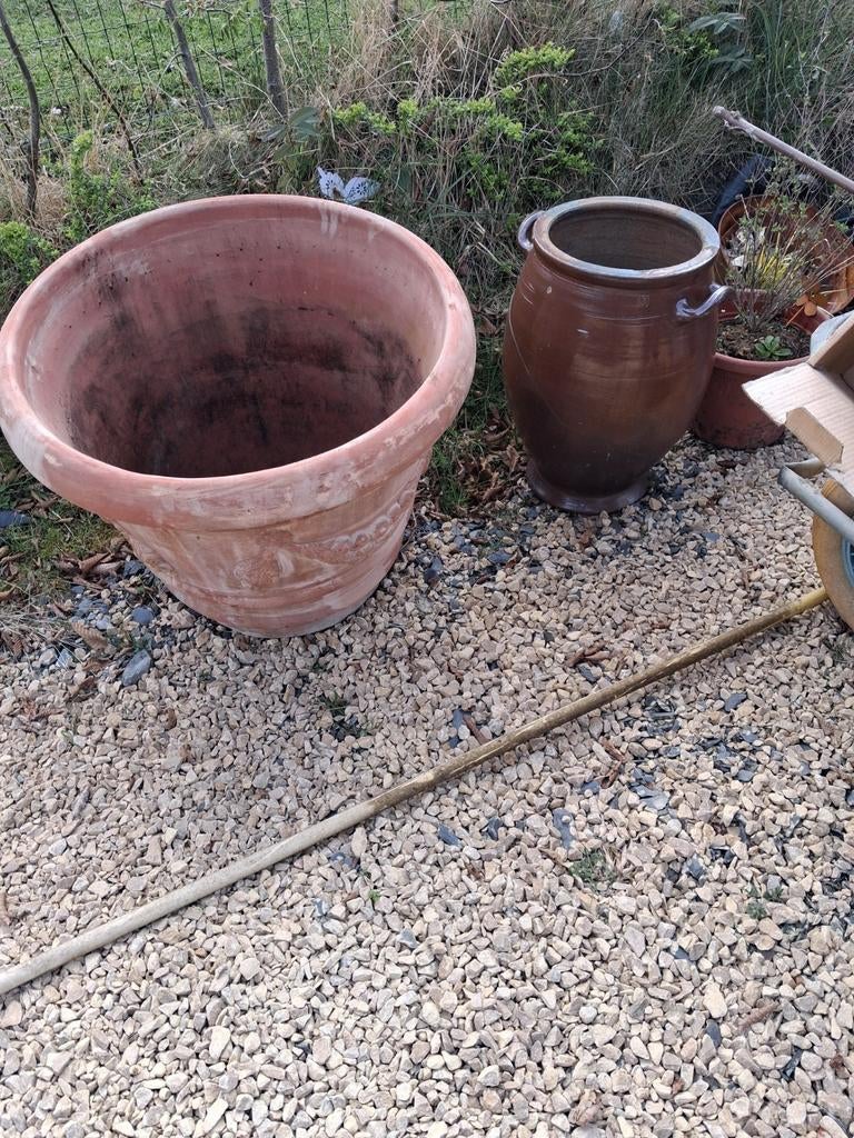 Pots terre Cuit 75cmx90cm, Rond, Comme neuf, Enlèvement, 60 à 100 cm