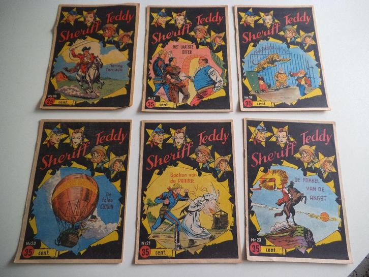 Sheriff Teddy nummers 15 - 17 - 19 - 20 - 21 -23, Boeken, Stripverhalen, Gelezen, Meerdere stripboeken, Ophalen of Verzenden