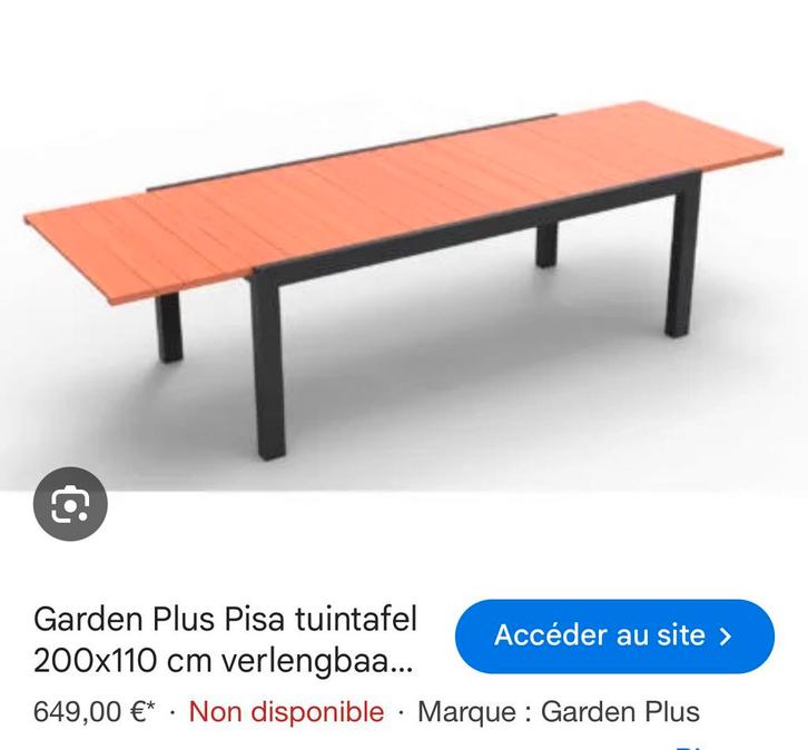 Grote tuintafel met verlengstuk splinternieuw gardenplud, Tuin en Terras, Tuintafels, Nieuw, Hout, Ophalen