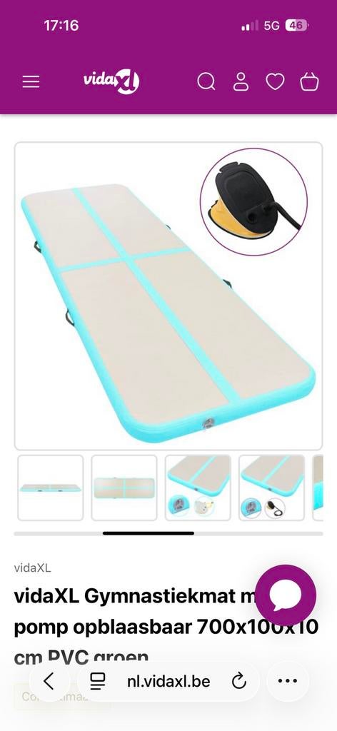 Airtrack, Sports & Fitness, Enlèvement, Utilisé, Bleu, Matériel