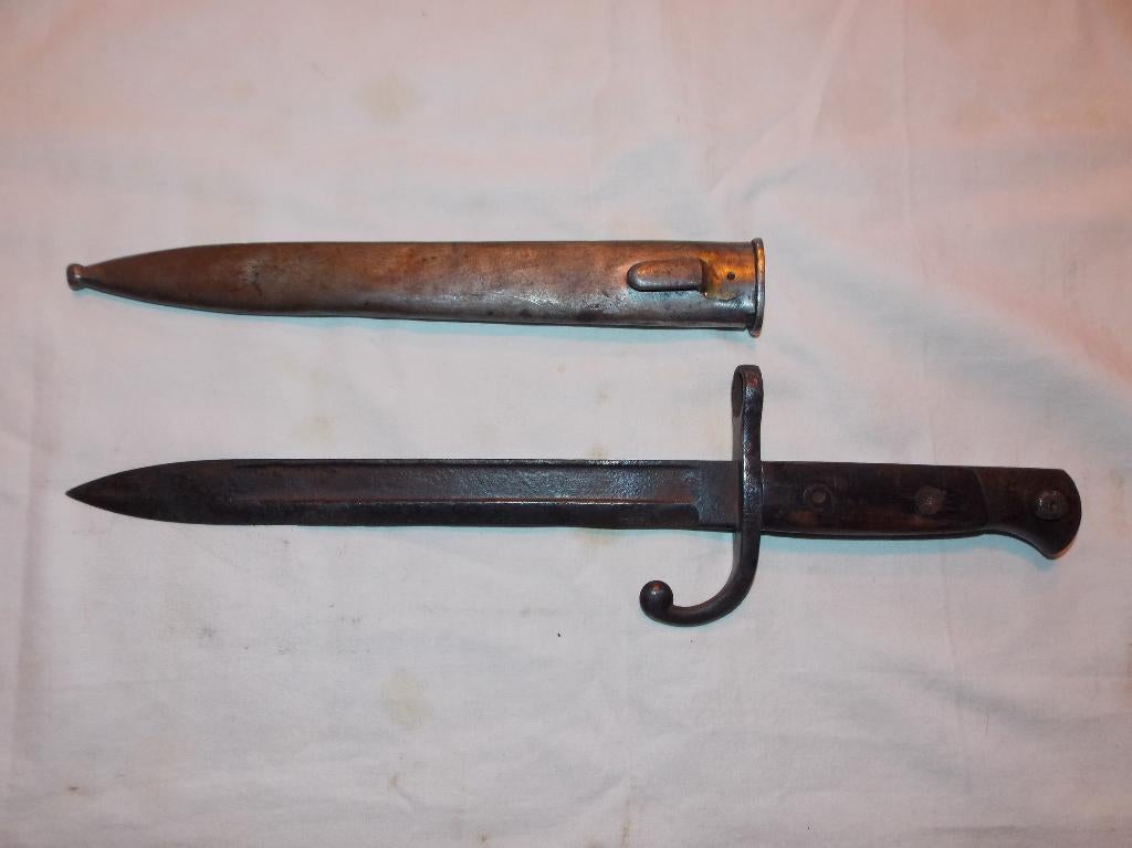 Belgische M1889 Jeannette bajonet, Verzamelen, Militaria | Algemeen, Ophalen of Verzenden, Landmacht, Mes of Dolk