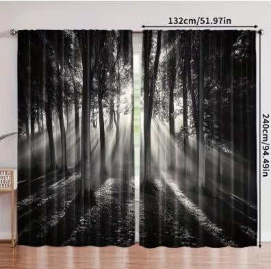 élégants Rideaux de forêt Brumeuse Gothique.(8 pièces) NEUF, Maison & Meubles, Ameublement | Rideaux & Stores à lamelles, Neuf
