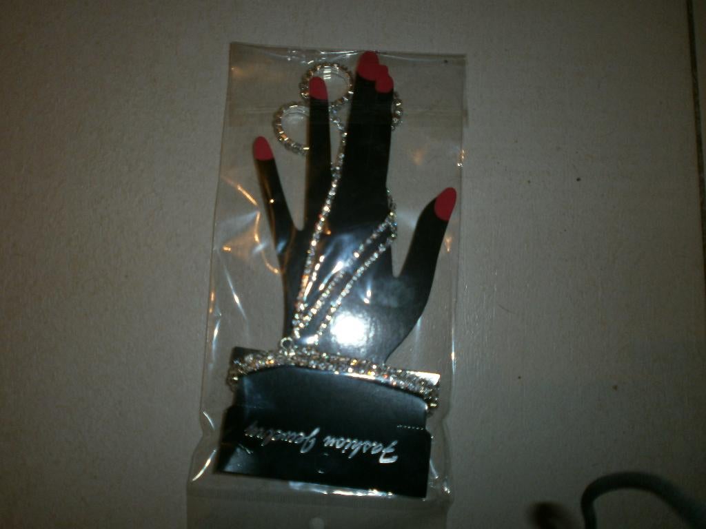 Bracelet bague argenté/brillant NEUF, Ophalen of Verzenden, Nieuw, Zilver, Overige materialen