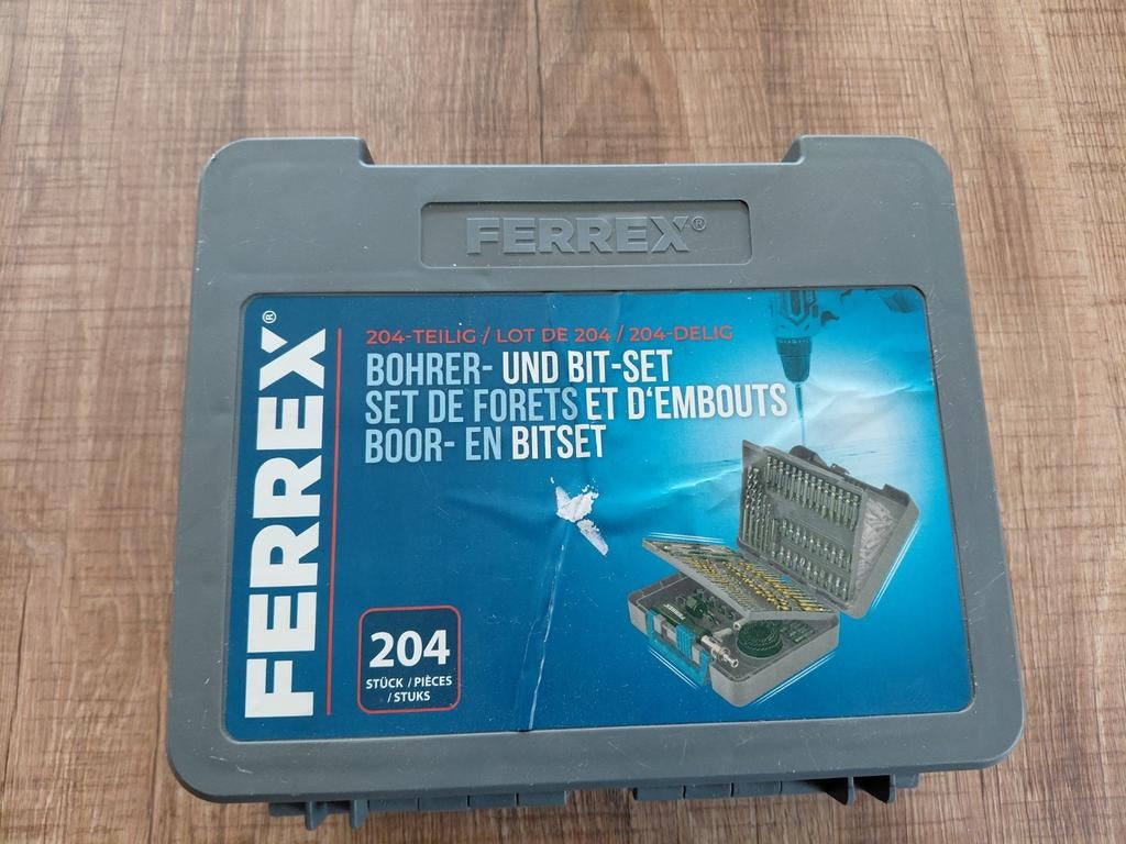 Set de forets et d'embouts 204 pieces Marque Ferrex, Bricolage & Construction, Enlèvement, Comme neuf