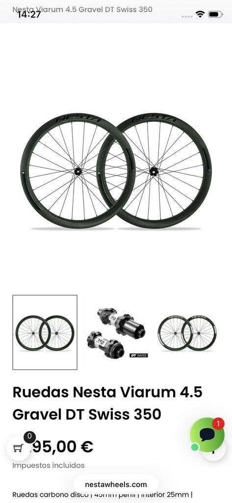 Nesta viarium gravel 4.5 dt-350 of 240 naaf, Fietsen en Brommers, Fietsonderdelen, Nieuw, Racefiets, Wiel, Ophalen of Verzenden