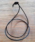 Koord van rundleer, zwart, Bijoux, Sacs & Beauté, Colliers, Enlèvement ou Envoi, Neuf, Noir