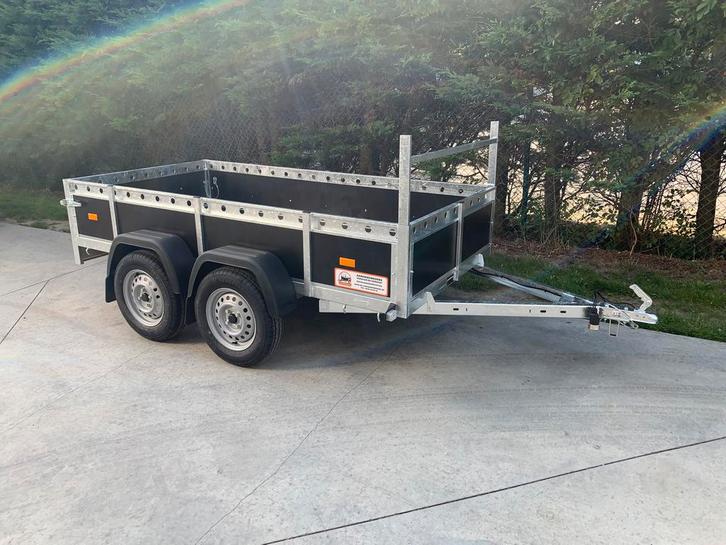 Remorque à double essieu 258x130 - roue jockey gratuit, Autos : Divers, Remorques, Neuf, Enlèvement