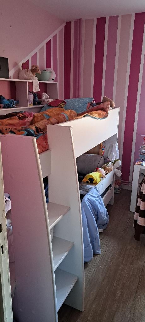 Stapelbed, Ophalen, Zo goed als nieuw, Wit