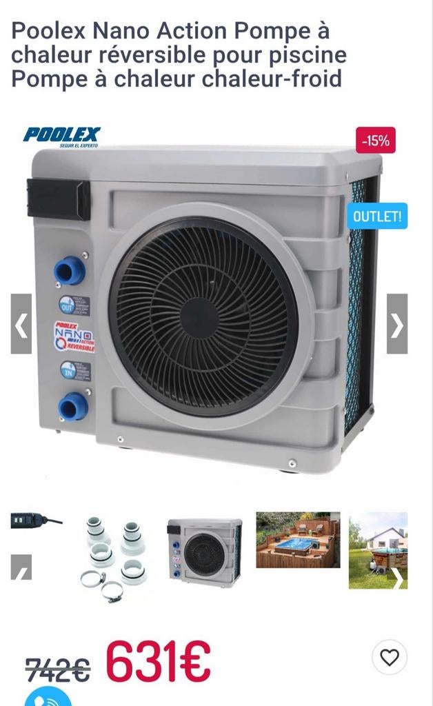 Poolex nano reversible 4, Jardin & Terrasse, Enlèvement, Chauffage