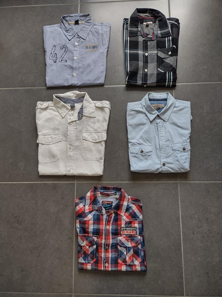 Hemden korte mouwen - maat 164, Kinderen en Baby's, Kinderkleding | Maat 164, Ophalen, Zo goed als nieuw, Jongen, Overhemd of Blouse