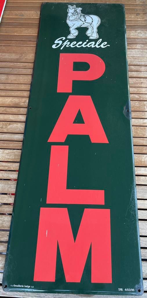 Emaille reclamebord Palm, Verzamelen, Ophalen, Gebruikt, Reclamebord