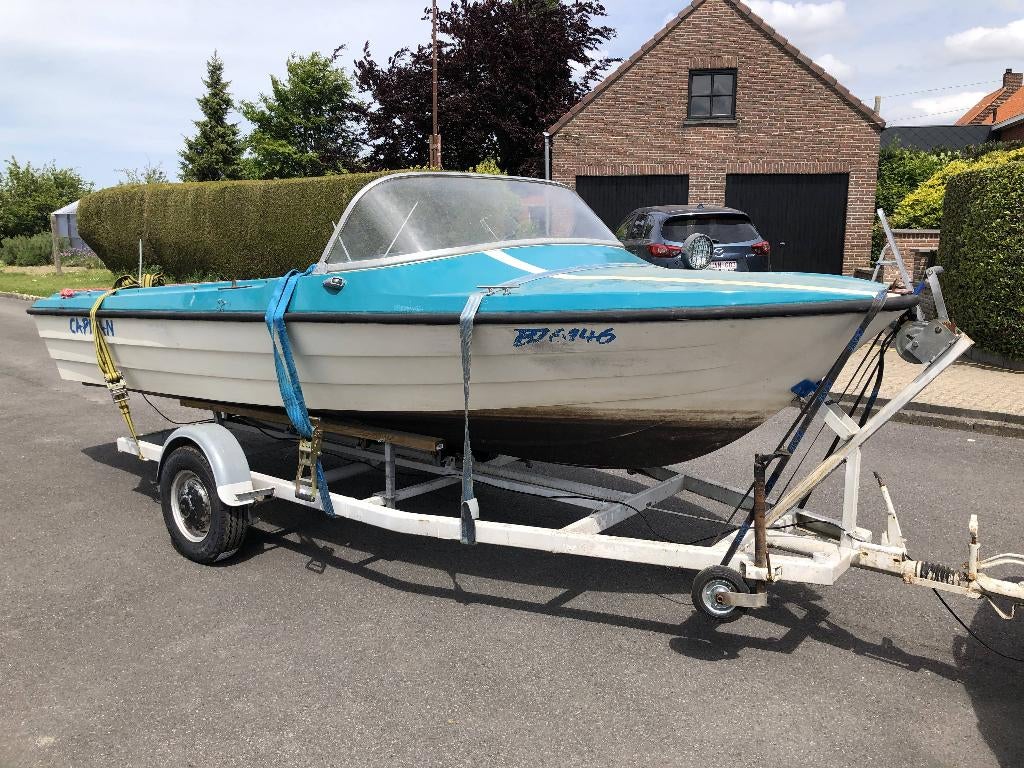 Almarine E16 motorboot + Suzuki 2,5pk + trailer, Watersport en Boten, Motorboten en Motorjachten, Gebruikt, Overige materialen