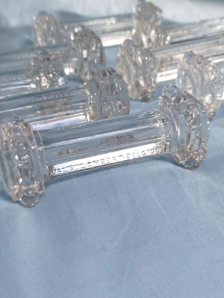 Pose couteaux en demi-cristal Val Saint Lambert x9, Antiquités & Art, Antiquités | Couverts, Enlèvement ou Envoi