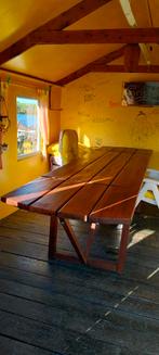 Tuintafel meranti met opklapbare verlengstukken, Ophalen, Gebruikt, Rechthoekig, Hout