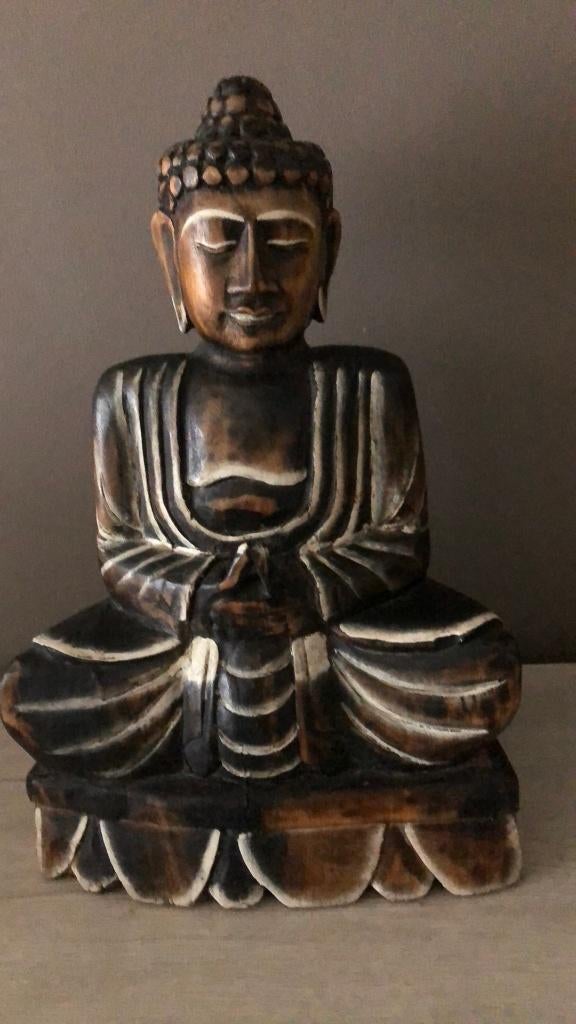 houten boedha, Huis en Inrichting, Woonaccessoires | Boeddhabeelden, Ophalen of Verzenden, Nieuw