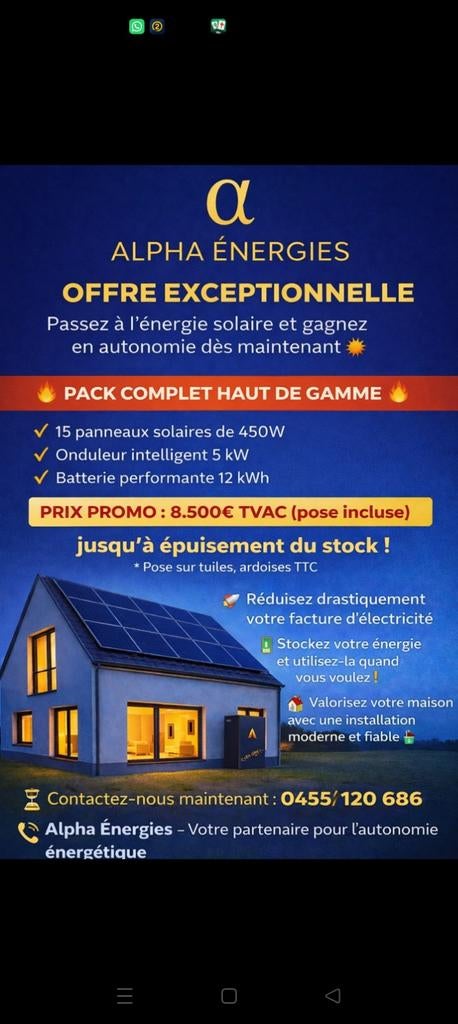 ️ OFFRE EXCEPTIONNELLE – jusqu'à épuisement du stok! ️, Bricolage & Construction, Panneaux solaires & Accessoires