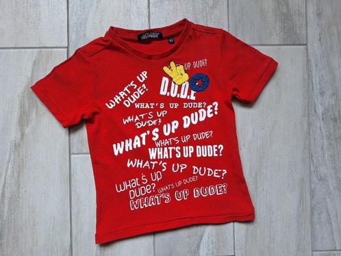 ★ M92 - T-shirt what's up dude, Kinderen en Baby's, Kinderkleding | Maat 92, Gebruikt, Jongen, Shirt of Longsleeve, Ophalen of Verzenden