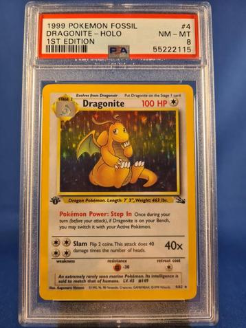 Dragonite 4/62 - Fossil (1st edition) (PSA 8) beschikbaar voor biedingen