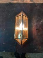 Deknudt wandlamp van glas en messing, Ophalen, Gebruikt, Glas