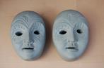 wandlicht grijs marmer venetiaanse maskers veel detail beeld, Nieuw, Ophalen of Verzenden