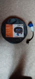 electriciteitskabel met verloopstuk 25m, Caravans en Kamperen, Ophalen, Nieuw