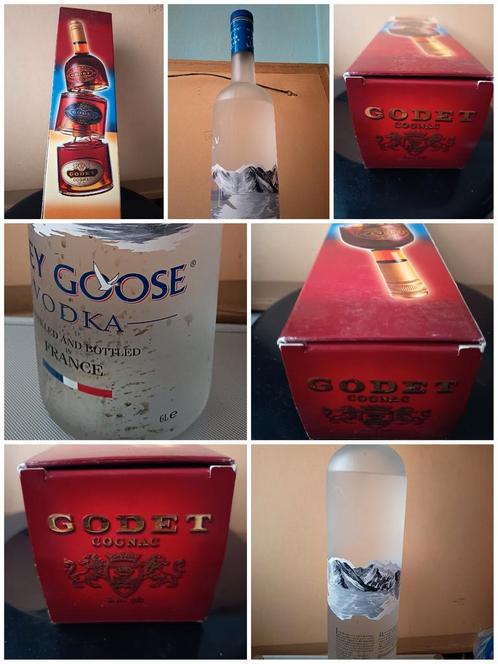 ✓6L Methusalem GREY GOOSE VODKA & 3 COGNAC GODET TRINITY, Diversen, Levensmiddelen, Ophalen