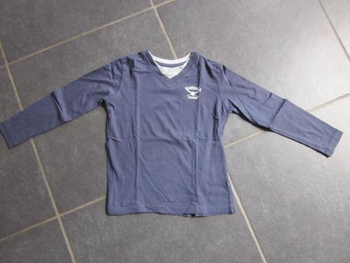 blauw-grijs T-shirt met lange mouwen baseball, Kinderen en Baby's, Kinderkleding | Maat 110, Gebruikt, Jongen, Shirt of Longsleeve