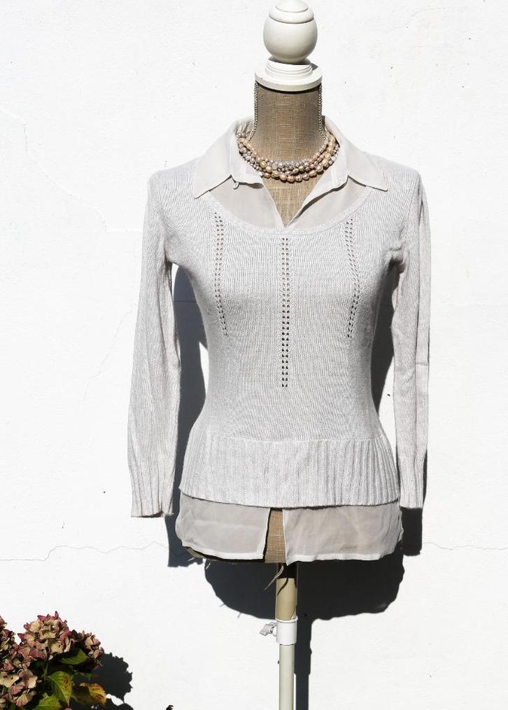 Sweaterblouse met Pearl Grill - S/M - Nougat London, Kleding | Dames, Truien en Vesten, Zo goed als nieuw, Maat 38/40 (M), Grijs