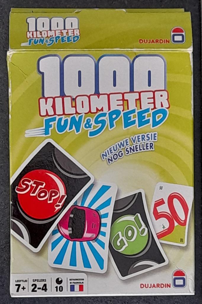 1000 km - Fun & Speed, Hobby en Vrije tijd, Gezelschapsspellen | Kaartspellen, Zo goed als nieuw, Een of twee spelers, Drie of vier spelers