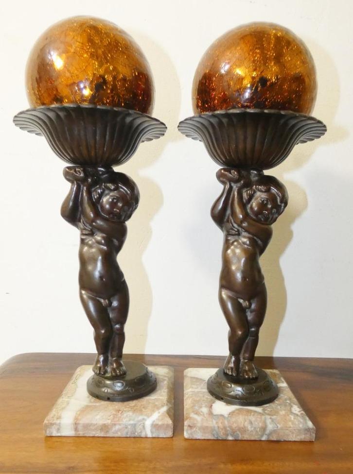 Antieke brons cherubijn putti engel beeld [1555], Antiek en Kunst, Antiek | Overige Antiek, Ophalen of Verzenden