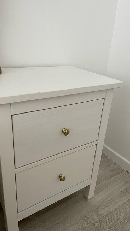 Lot de 2 tables de chevet blanches, Kinderen en Baby's, Kinderkamer | Commodes en Kasten, Gebruikt, Commode, Minder dan 90 cm