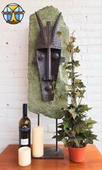 Uniek groot afrikaans kunstwerk Marka stijl / masker metaal, Ophalen of Verzenden