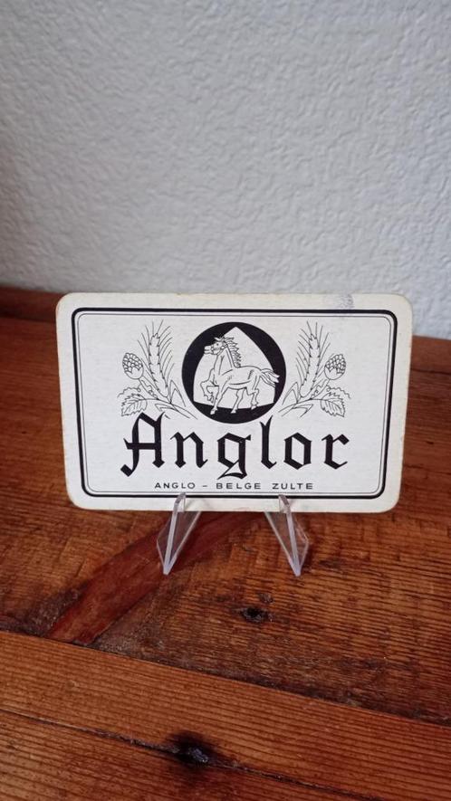 Brouwerij antiek bier Anglor speelkaart, Verzamelen, Biermerken, Zo goed als nieuw, Reclamebord, Plaat of Schild, Overige merken