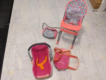 Set de jeu pour poupées : chaise pour bébé, sac à langer Max