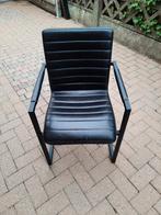 Zwarte lederen stoel, Ophalen, Zwart, Zo goed als nieuw, Metaal