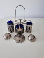 Zilver Vintage zout-peper-mostard setje, Antiek en Kunst, Ophalen of Verzenden