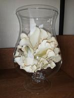 Glazen vaas, Huis en Inrichting, Woonaccessoires | Vazen, Wit, Ophalen of Verzenden, Minder dan 50 cm, Glas