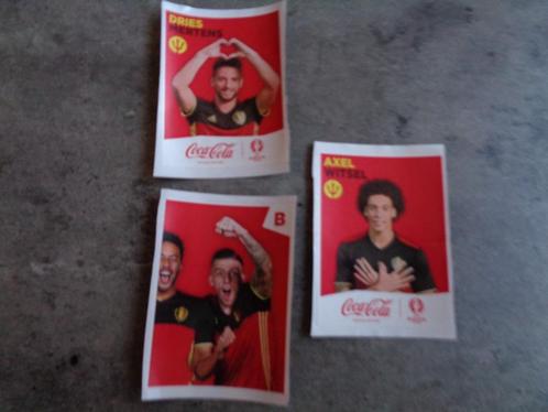 VOETBAL COCA COLA RODE DUIVELS    BELGIE  EURO 2016  EK  3X, Hobby en Vrije tijd, Stickers en Plaatjes, Ophalen of Verzenden