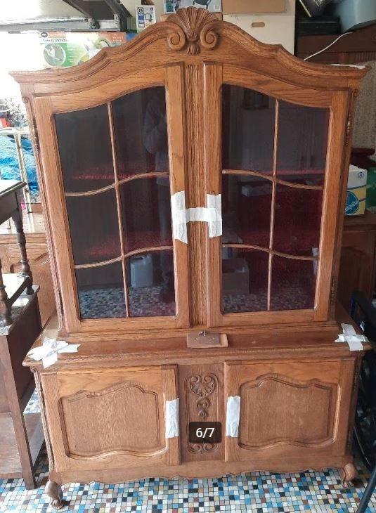 Vitrinekast (behoort tot een set meubels met tafel), Huis en Inrichting, Kasten | Vitrinekasten, Ophalen