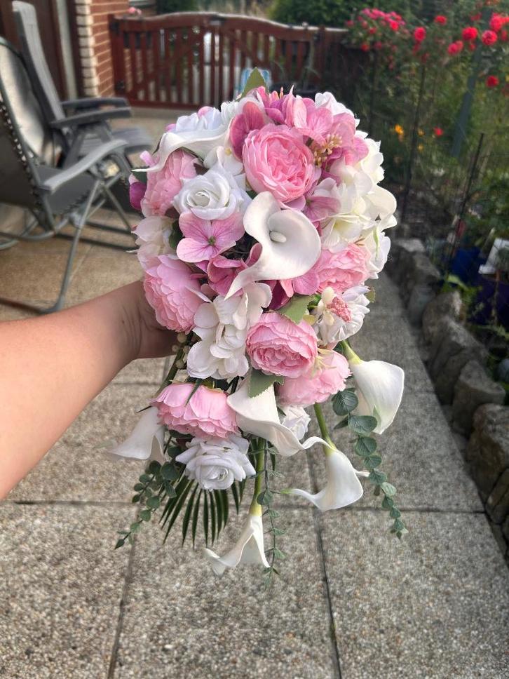 Bouquet de mariée, Kleding | Dames, Trouwkleding en Trouwaccessoires, Nieuw, Accessoires, Roze, Ophalen of Verzenden