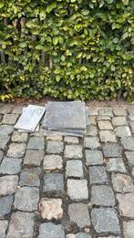 Zes tegels blauwe hardsteen, Ophalen, Gebruikt
