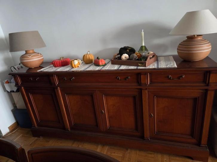 Volledige eetkamer in massief kerselaar 100 euro, Huis en Inrichting, Complete eetkamers, Gebruikt, Ophalen