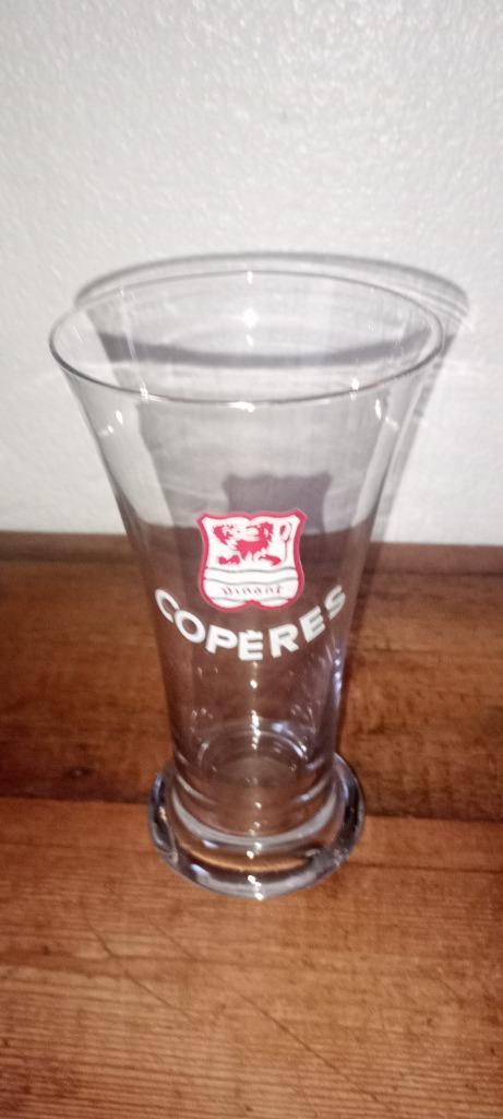 Brasserie bier antieke glazen fluit Copères, Verzamelen, Biermerken, Gebruikt, Glas of Glazen, Overige merken, Ophalen of Verzenden
