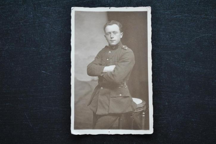 CPA Foto originele Belgische militaire kaart België Uniform, Verzamelen, Militaria | Algemeen, Landmacht, Foto of Poster, Ophalen of Verzenden